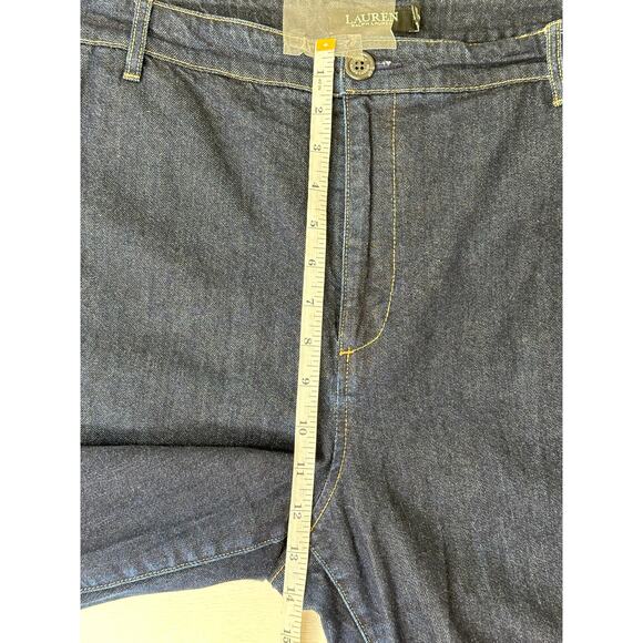 Lauren Ralph Lauren Black Label High Waist Straight Jeans Blue Dark Wash Size 16 - Picture 8 of 9